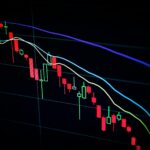 Candlestick grafikon na tamnom ekranu, simbol tržišnog formiranja cena kakav koriste prediction markets platforme poput Kalshi i Polymarket